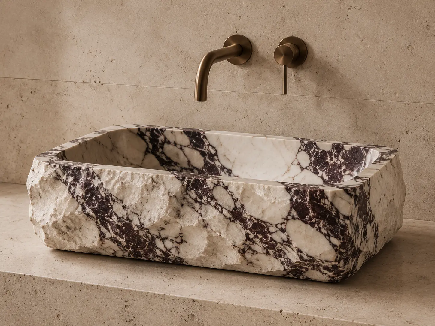 Viola marble trough basin